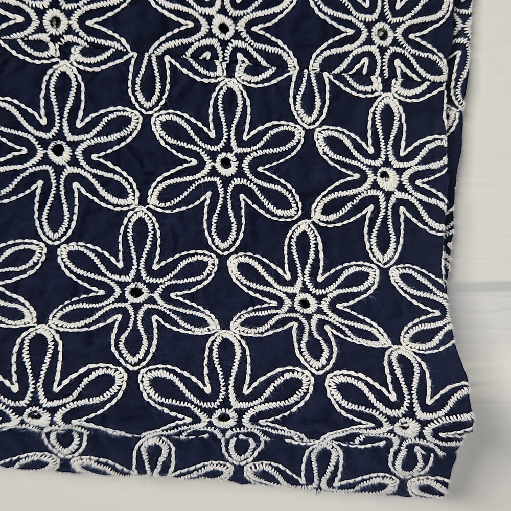 Tyler Boe Floral Embroidered Skirt: Navy/White: Size- 2